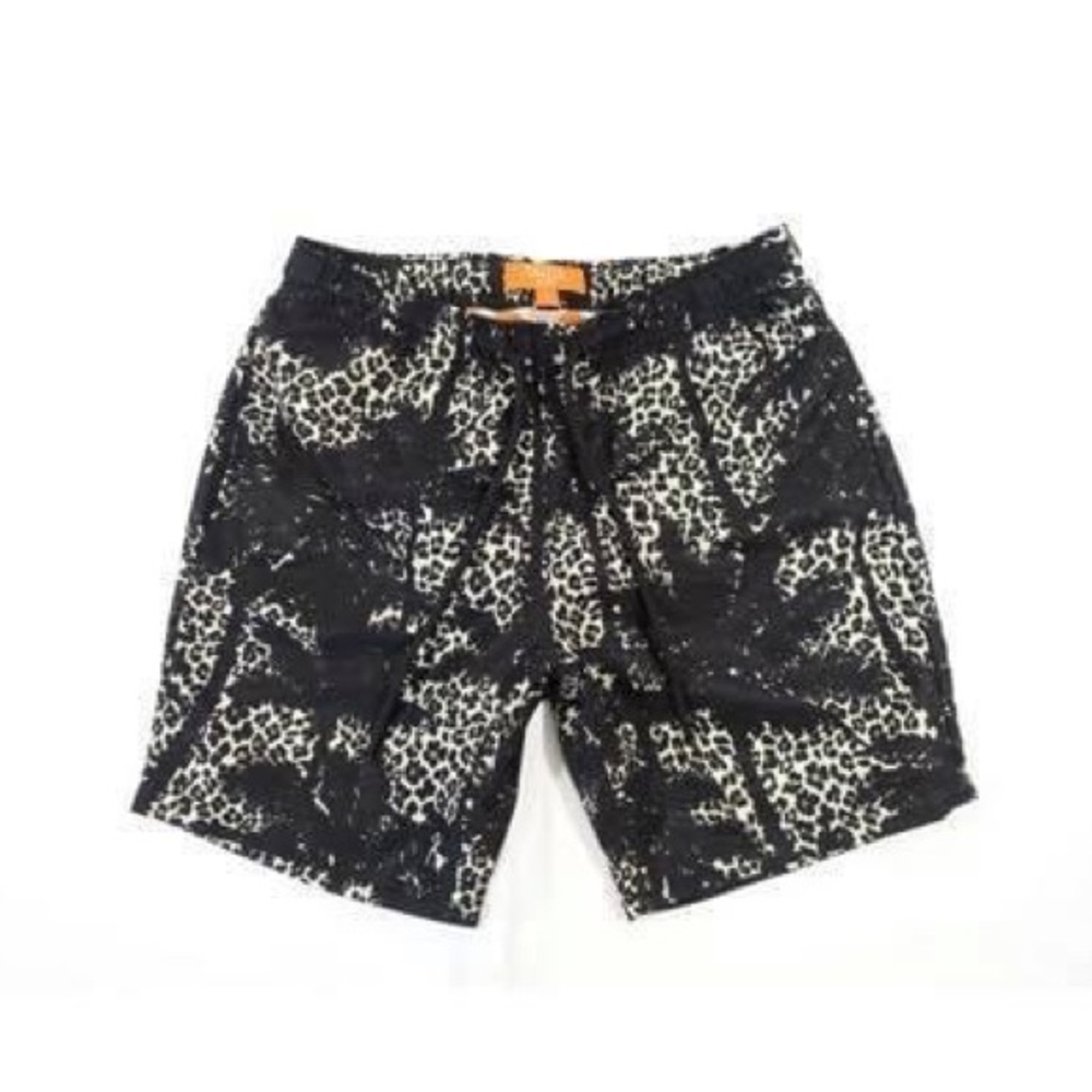 TALLIA Sport Leopard Black Surf Swim Trunks